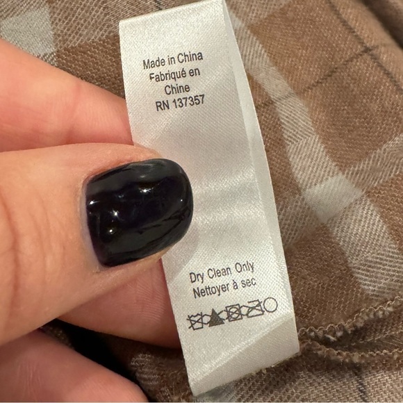 Marissa Webb Mia Lightweight Flannel Wrap Top Revolve Tan Plaid Size Small NWOT - Picture 11 of 11